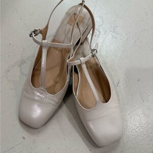 Elegant Women's Cream T-Strap Shoes
